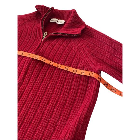 NorthCrest Lambswool Full Zip Knit Sweater Winter Workwear Size Small Red - Picture 7 of 10